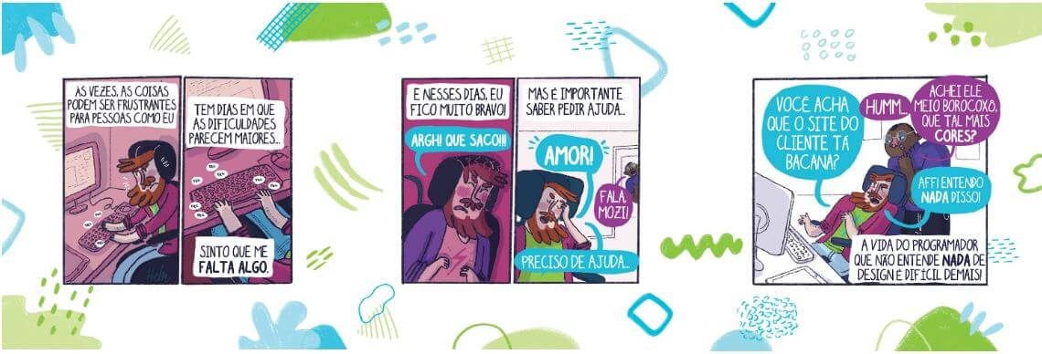 Quadrinhos que dão vida a campanha